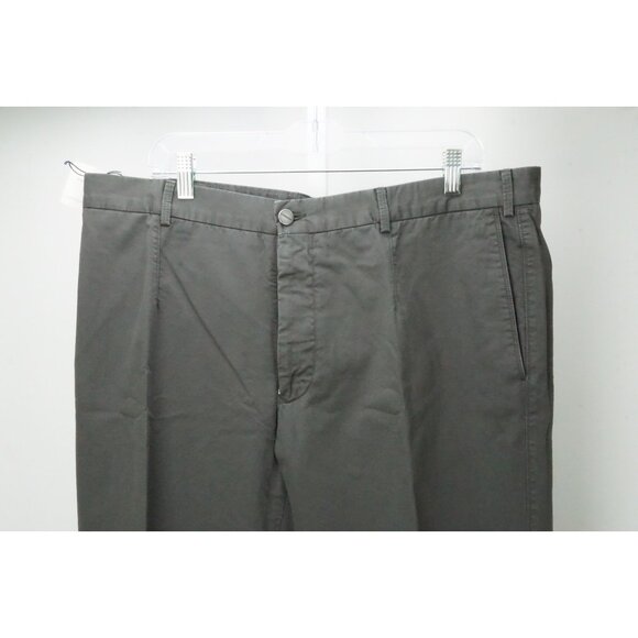 Burberry London Solid Gray 100% Cotton Mens Pants Trousers Sz 58 EU NEW